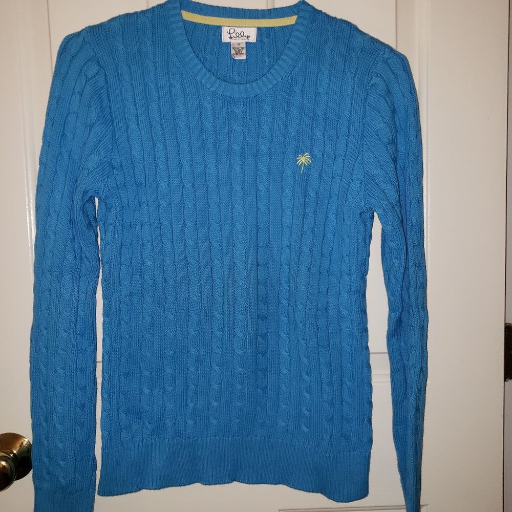 Lilly Pulitzer Blue Cableknit Sweater - Size M